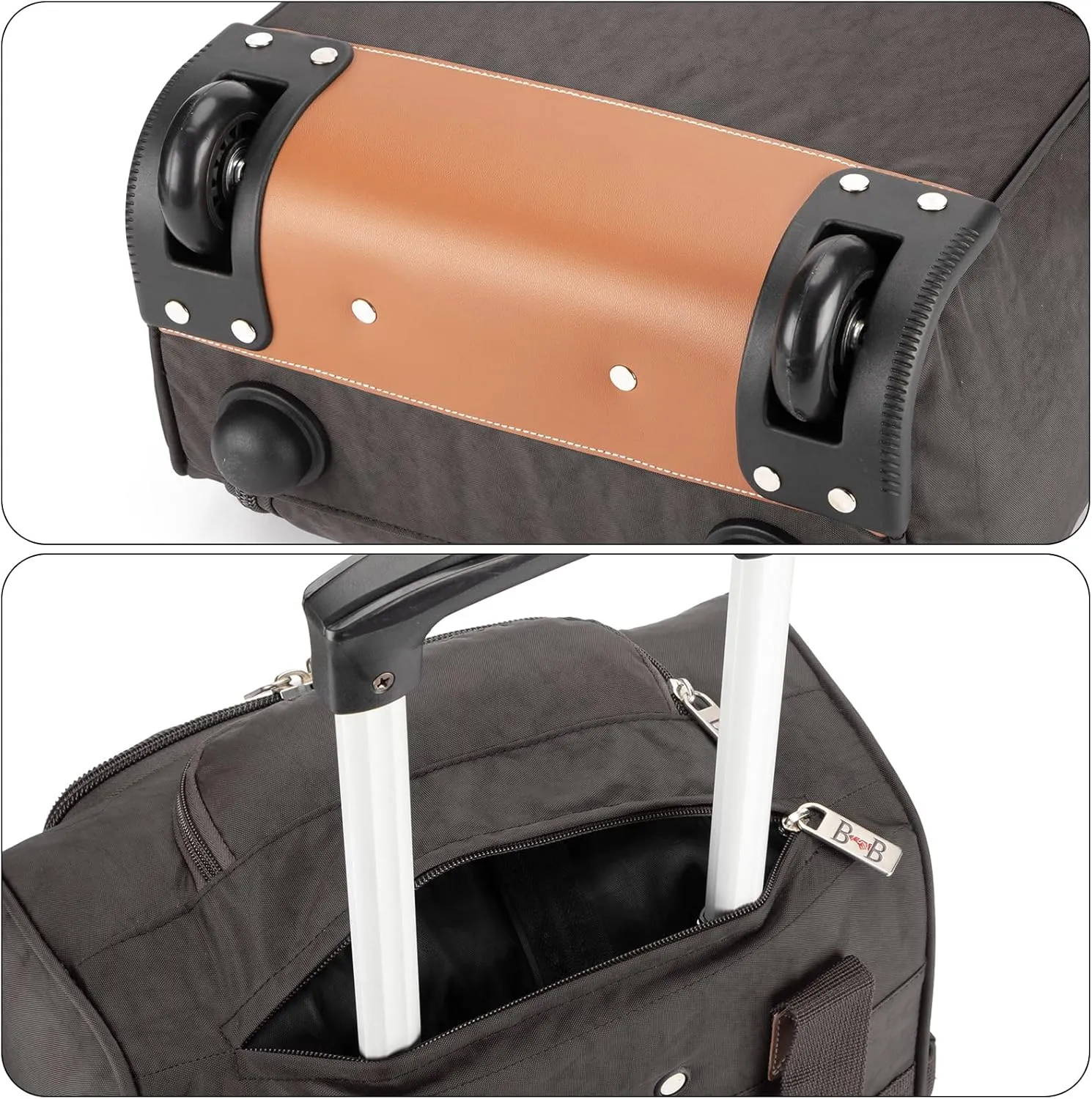 17x13x8 Inches JetBlue Airlines Rolling Personal Item Underseat Travel Bag - Suitable for Major Airlines including Spirit, Jetblue, Frontier, and American - Duffel Bag Design (Beige)