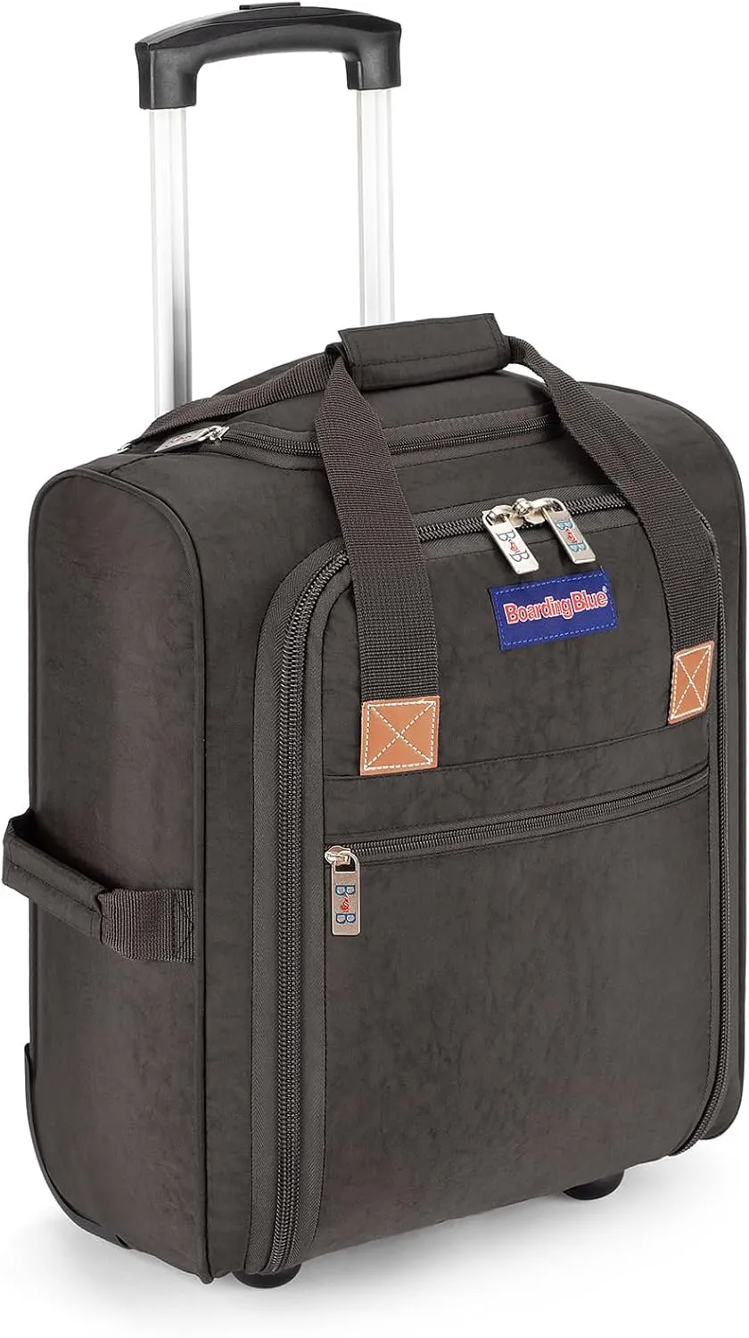 17x13x8 Inches JetBlue Airlines Rolling Personal Item Underseat Travel Bag - Suitable for Major Airlines including Spirit, Jetblue, Frontier, and American - Duffel Bag Design (Beige)