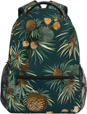 ALAZA Chestnuts Pines Green Tropical Backpacks for Girls Boys School Backpack Kids Bookbag 3rd 4th 5th Grade Elementary Students Daypacks Travel Laptop Shoulder Bag