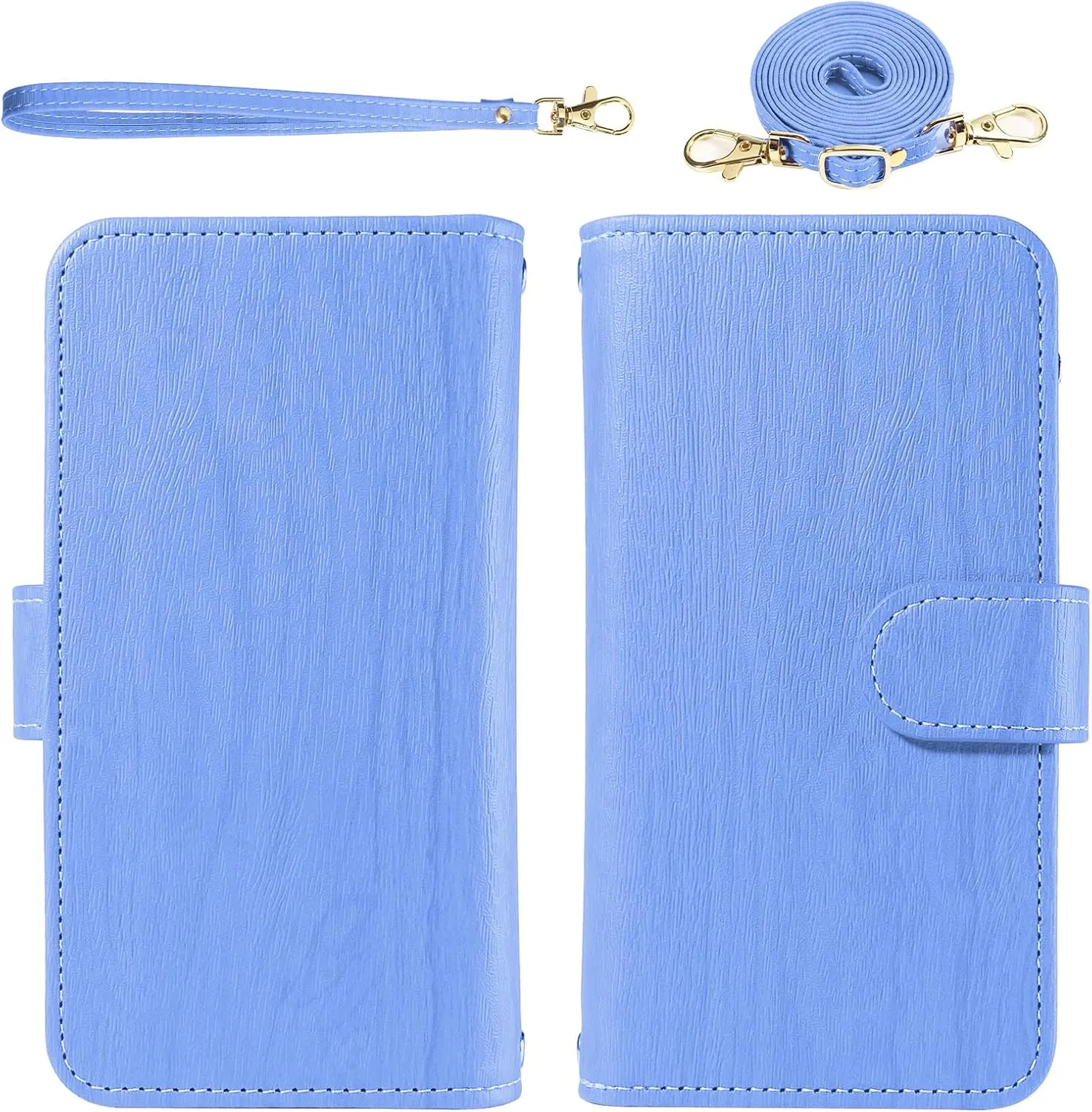 Asuwish Phone Case for Motorola Edge  Plus 2023/Edge 40 Pro 5G/Moto X40 Zipper Wallet Magnetic Detachable Cell Cover with Tempered Glass Screen Protector Crossbody Strap Card Holder X   Women Men Blue