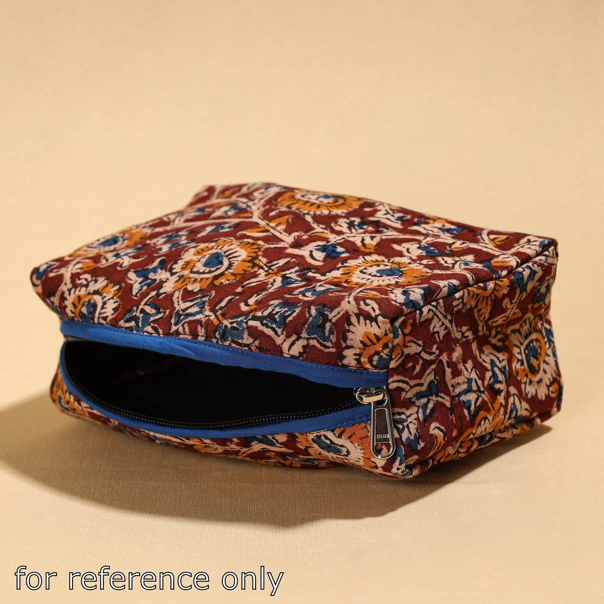 Black - Ajrakh Block Printed Cotton Toiletry Pouch 02