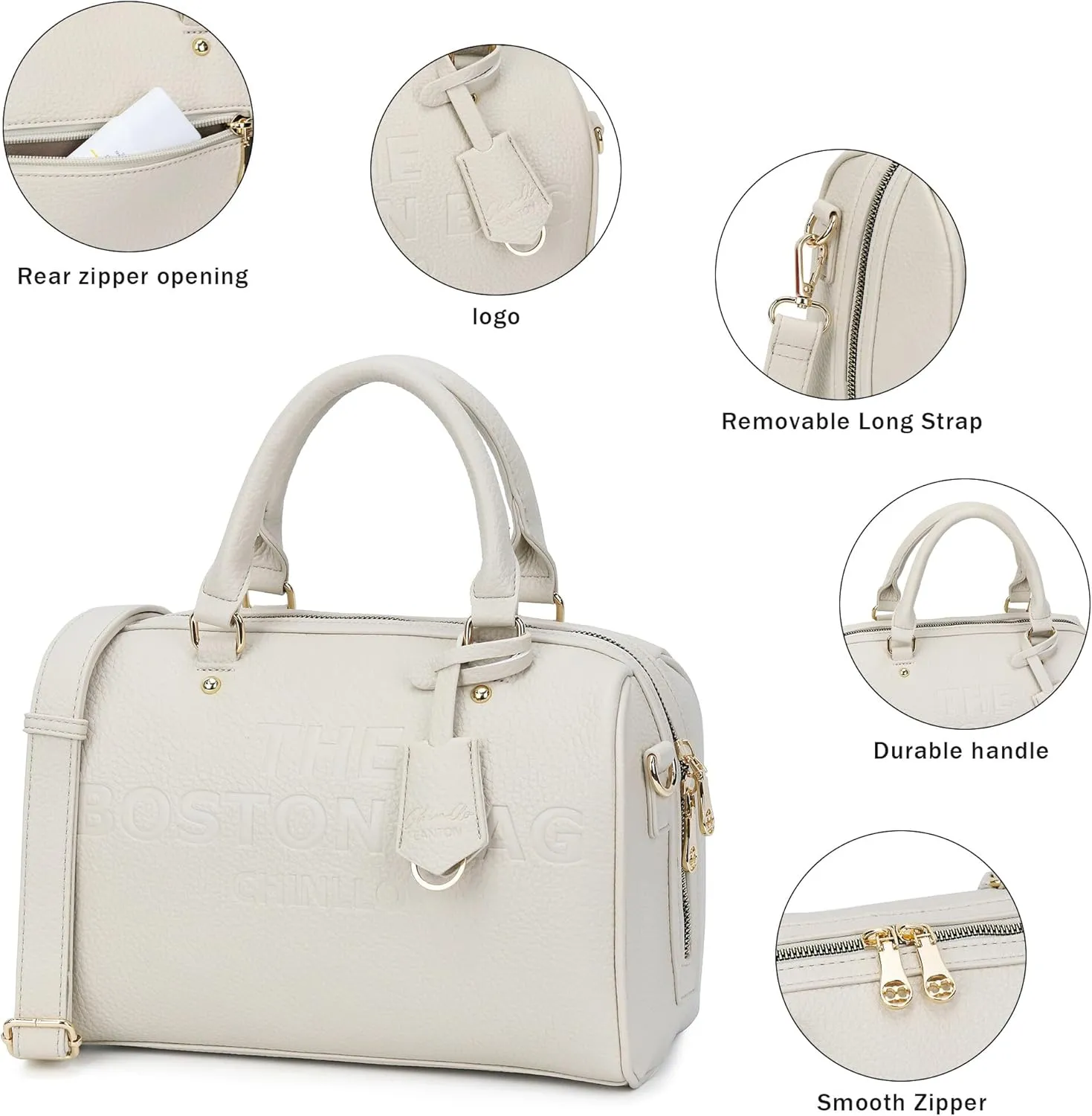 Boston Bags for Women, Top Handle Satchel Purse and Handbags with Shoulder Strap