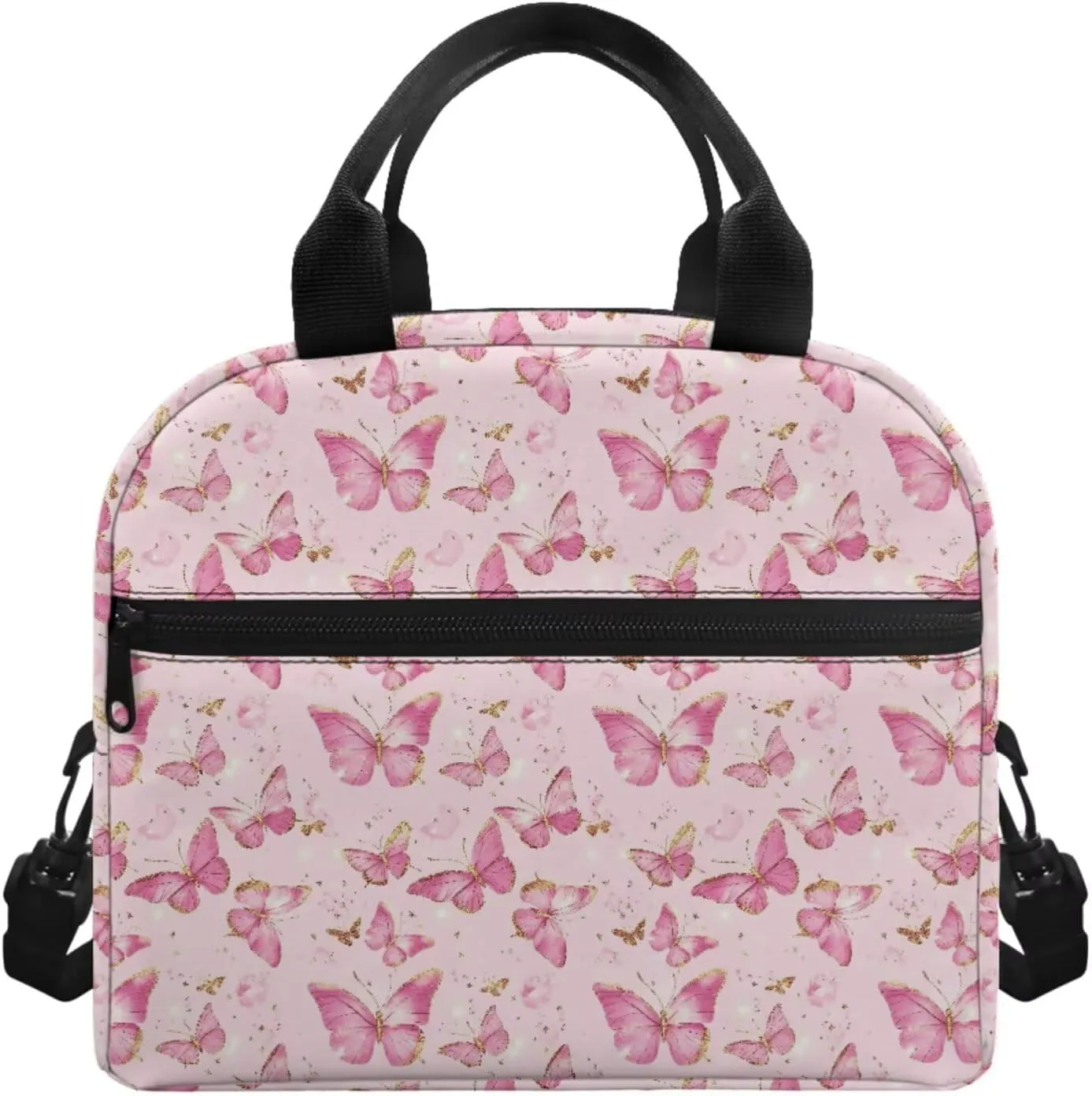 Butterfly School Bags for Girls Kids Backpack for School Girls Cute Backpack Set Lunch Box & Pencil Case Lightweight Backpacks
