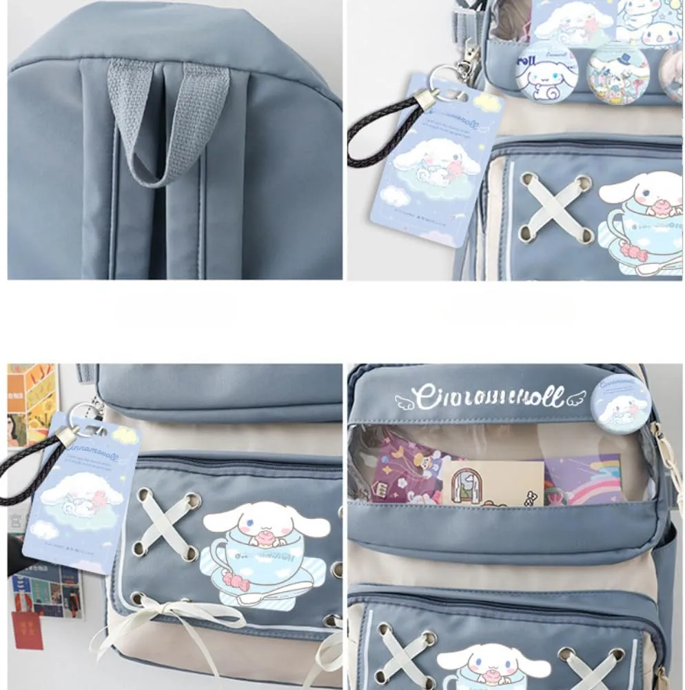 Cute Cool Backpack for Teens Girls, Ita Bag Kawaii Backpack with Kawaii Pins Accessories for Christmas Gifts (Blue)
