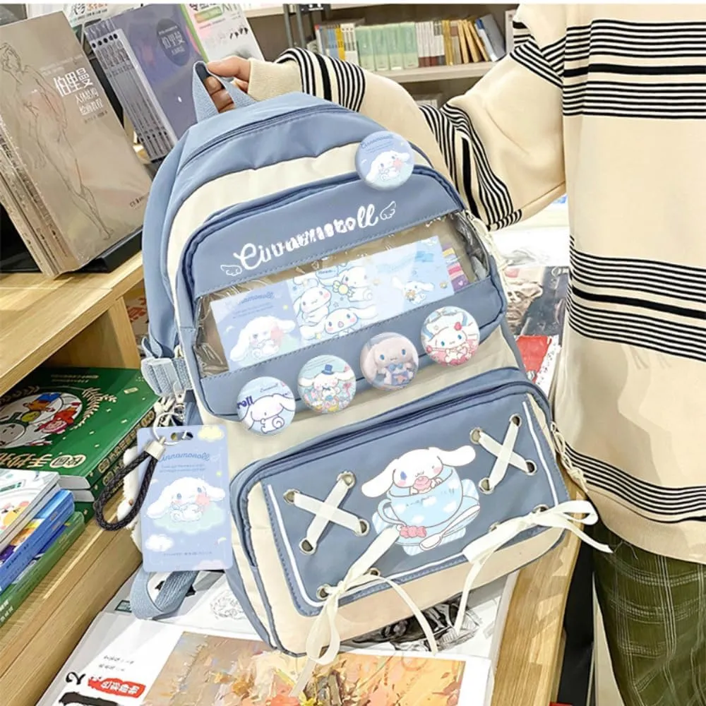 Cute Cool Backpack for Teens Girls, Ita Bag Kawaii Backpack with Kawaii Pins Accessories for Christmas Gifts (Blue)