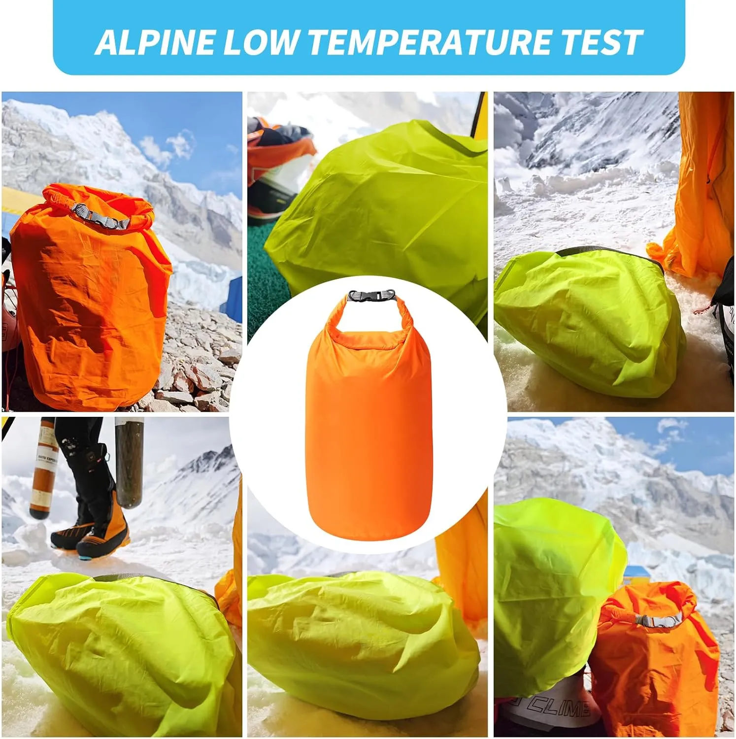 Dry Bag Set, Waterproof Small Lightweight Dry Bags for Paddle Board Kayaking, Fishing, Camping (Orange, 70L 2Pack)