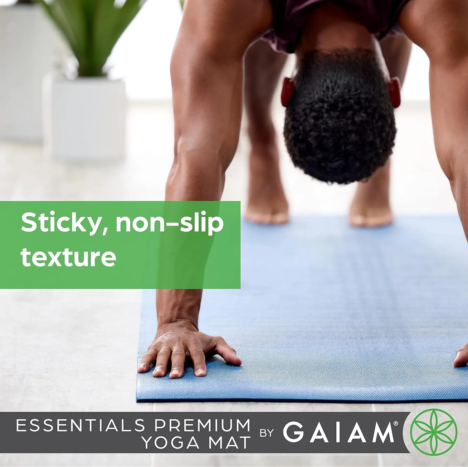 Gaiam Essentials Premium Yoga Mat with Yoga Mat Carrier Sling (72"L x 24"W x 1/4 Inch Thick)