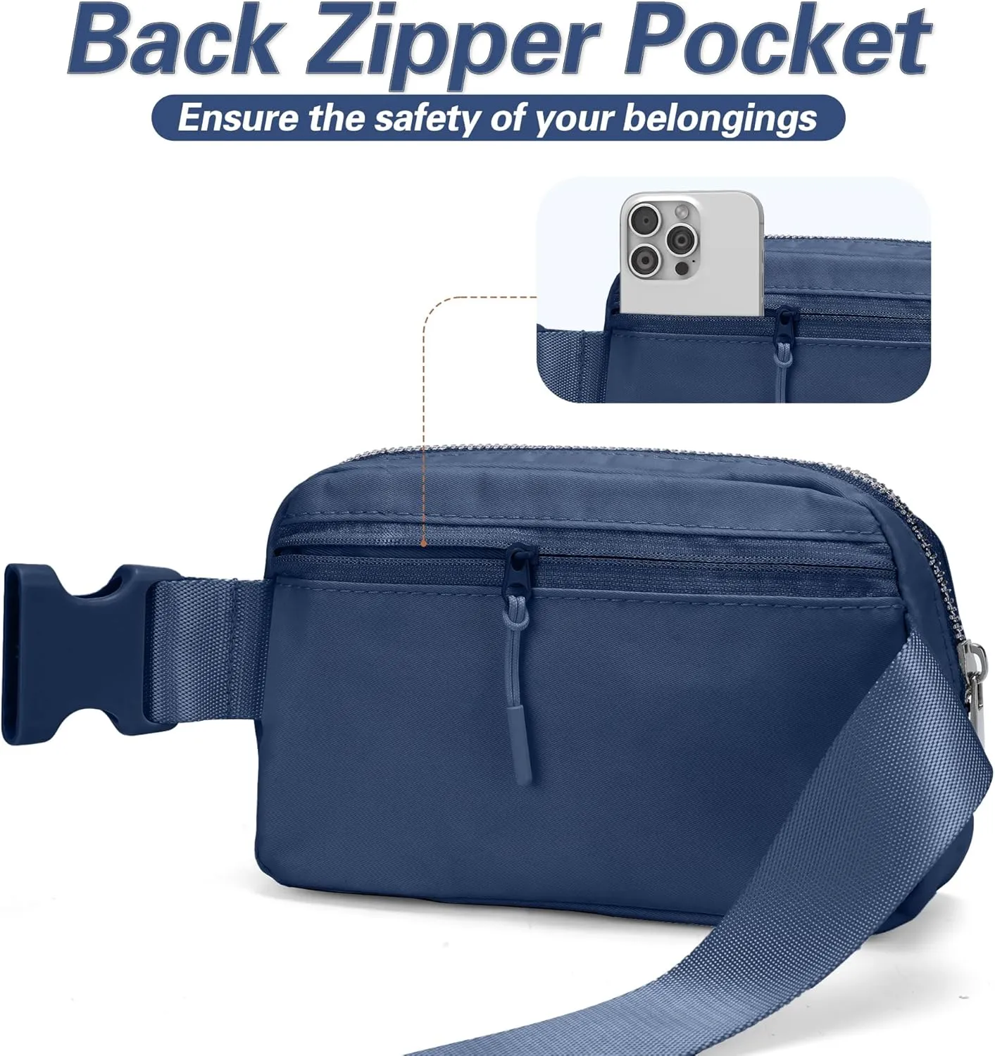 JSJ Mini Fanny Pack for Women & Men,Valentines Day Gifts for Girls Teens Kids Daughter Sister Her,Trendy Stuff Crossbody Bags Cute Everywhere Belt Bags. (Blue)