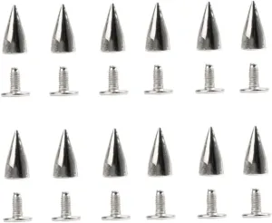 Lurrose 20pcs Cone Spikes Studs for DIY Leather Crafts Punk Style Rivets for Shoes Bags Belts and Jackets Durable Fasteners for Unique Fashion Projects