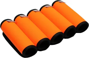 Neoprene Luggage Handle Wrap 5pcs Pack Neon Luggage Tags/Identifiers Bright Luggage Markers Airport Travel Accessories for Luggage/Suitcase Fluorescent Orange