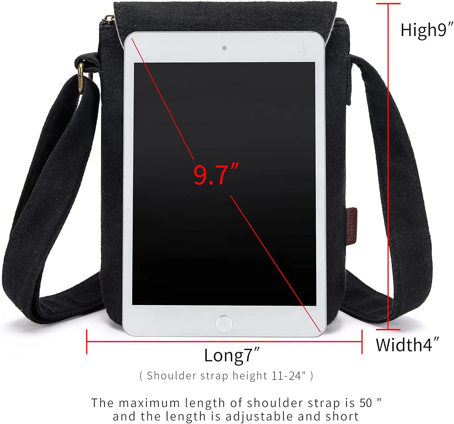 OPQRSTU Women's Retro Small Size Canvas Shoulder Bag Hippie Boho Crossbody Handbag