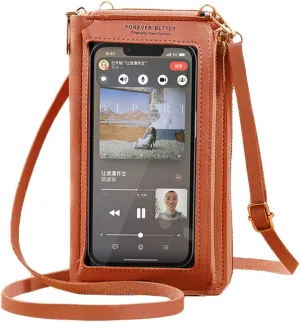 PORT&LOTUS Small Crossbody Handbags for Women Cell Phone Purse Wallet Ladies Women's Clutch PU Leather Shoulder Bags