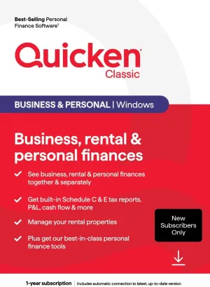 QUICKEN CLASSIC BUSINESS & PERSONAL FOR NEW SUBSCRIBERS| 1 Year [PC/Mac Online code]