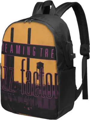 Screaming Music Trees Bookbag Travel Laptop Bag For 17 Inch Notebook With Usb Charging Port