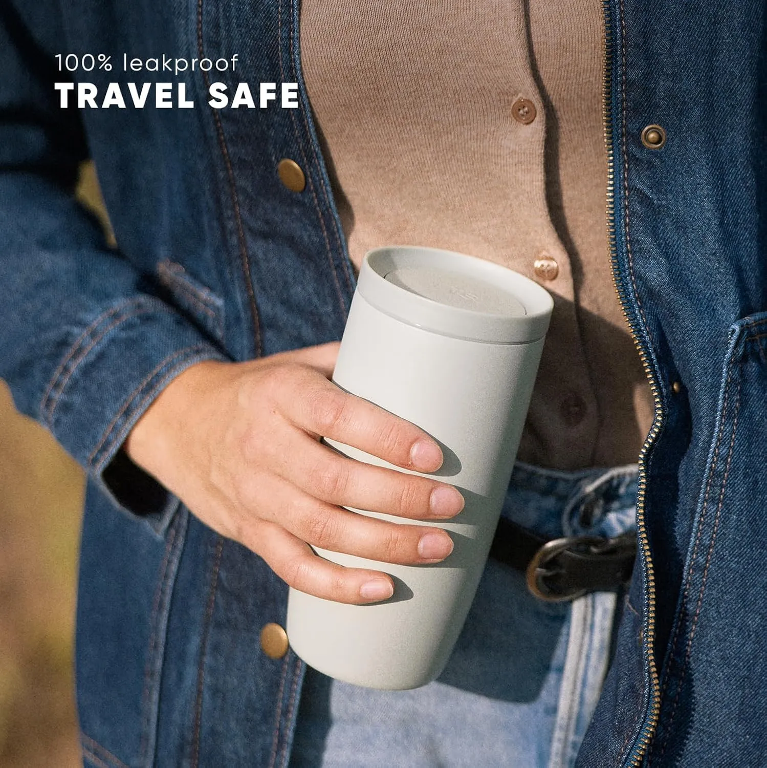 Simple Modern Travel Coffee Mug Tumbler with 360 Lid | Ceramic-Lined Insulated Stainless Steel Cold Brew Iced Coffee Cup Thermos | Gifts for Women Men Her Him | Voyager Signature | 16oz | Ice Gray
