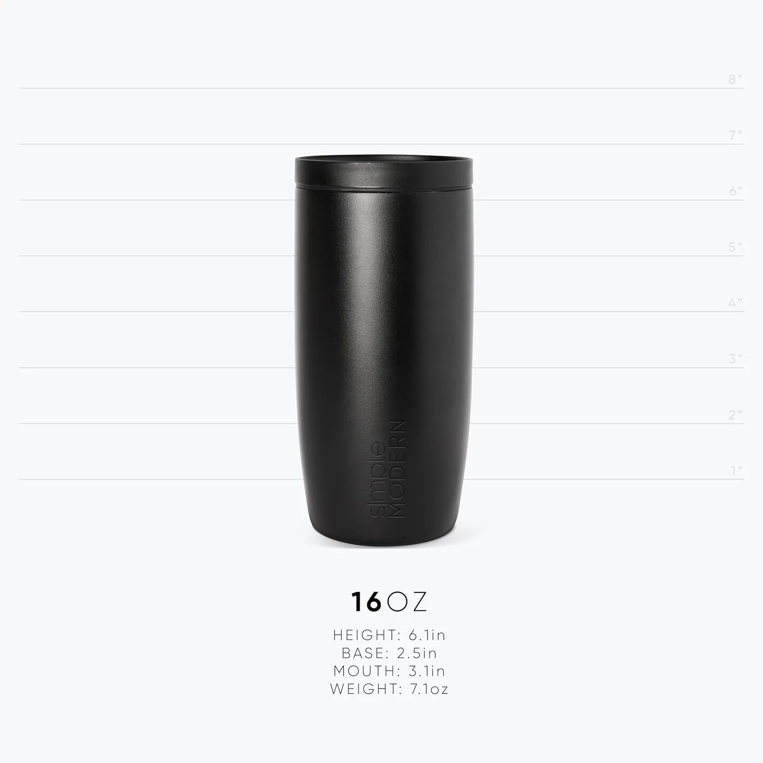 Simple Modern Travel Coffee Mug Tumbler with 360 Lid | Ceramic-Lined Insulated Stainless Steel Cold Brew Iced Coffee Cup Thermos | Gifts for Women Men Her Him | Voyager Signature | 16oz | Ice Gray