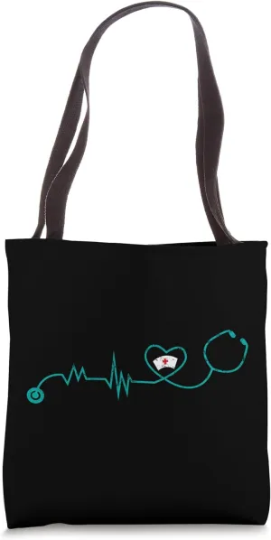 Stethoscope Heartbeat Nurse RN Medical Team Vintage Doctor Tote Bag