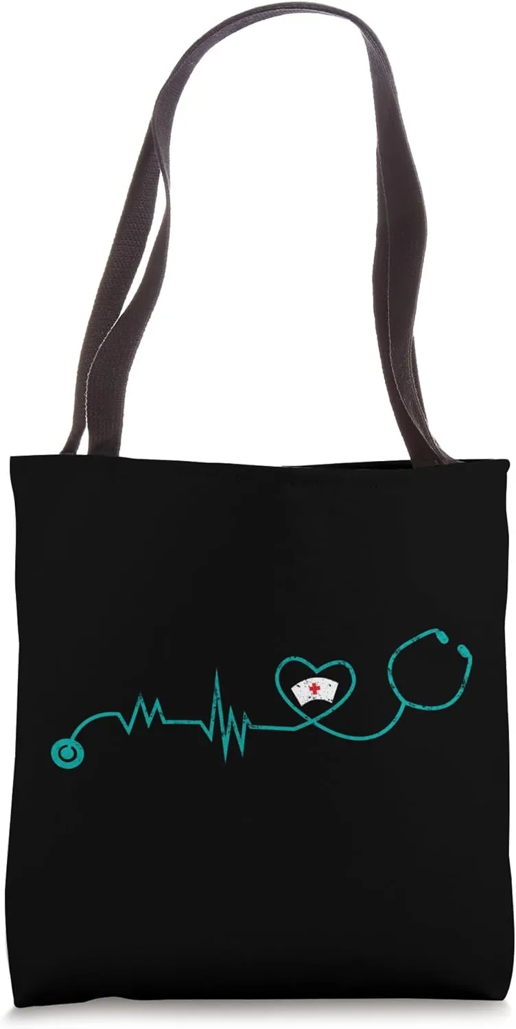 Stethoscope Heartbeat Nurse RN Medical Team Vintage Doctor Tote Bag