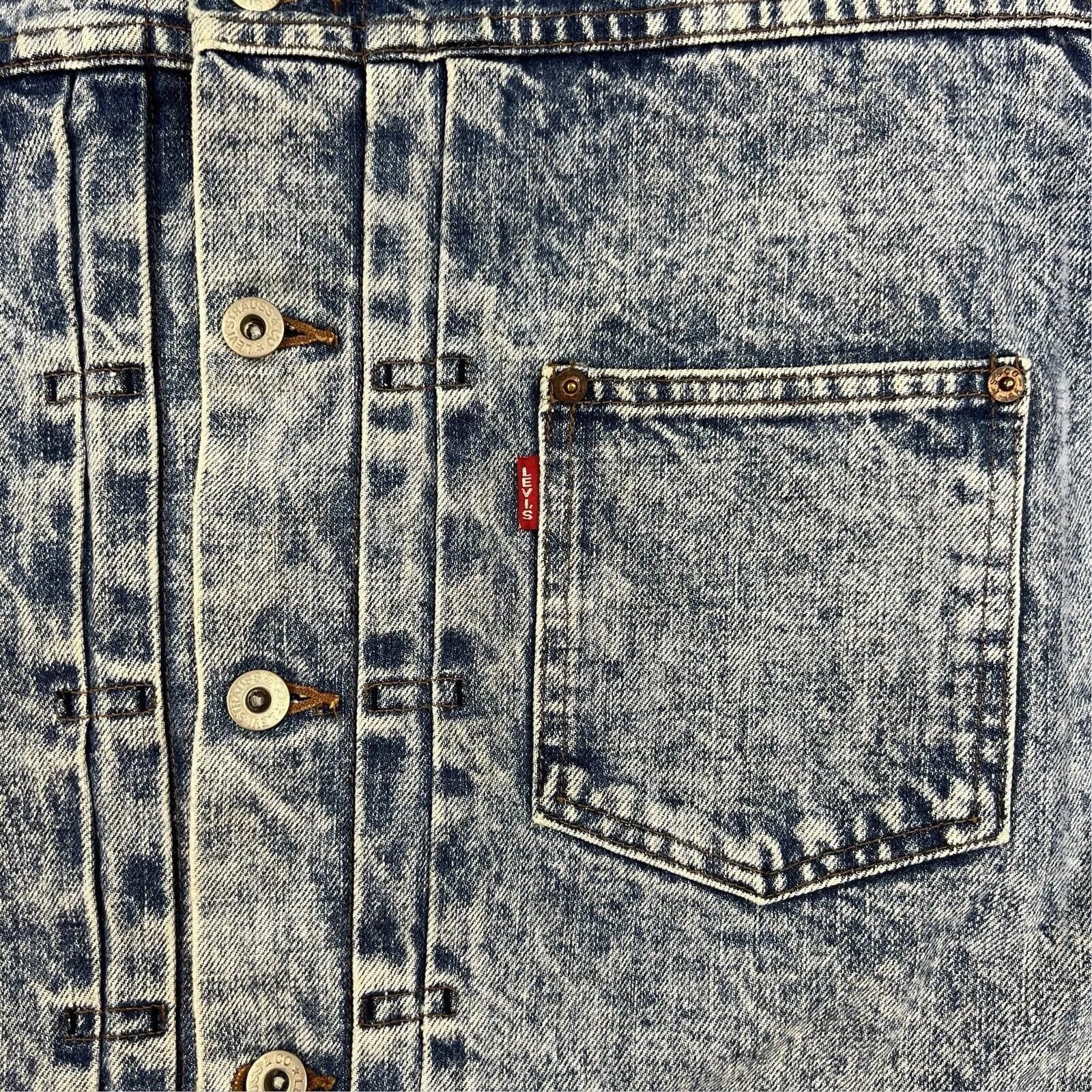 VTG JAPANESE SELVEDGE LEVIS BIG E TYPE 1 PLEAT DENIM JACKET ROCKABILLY LVC 40” M